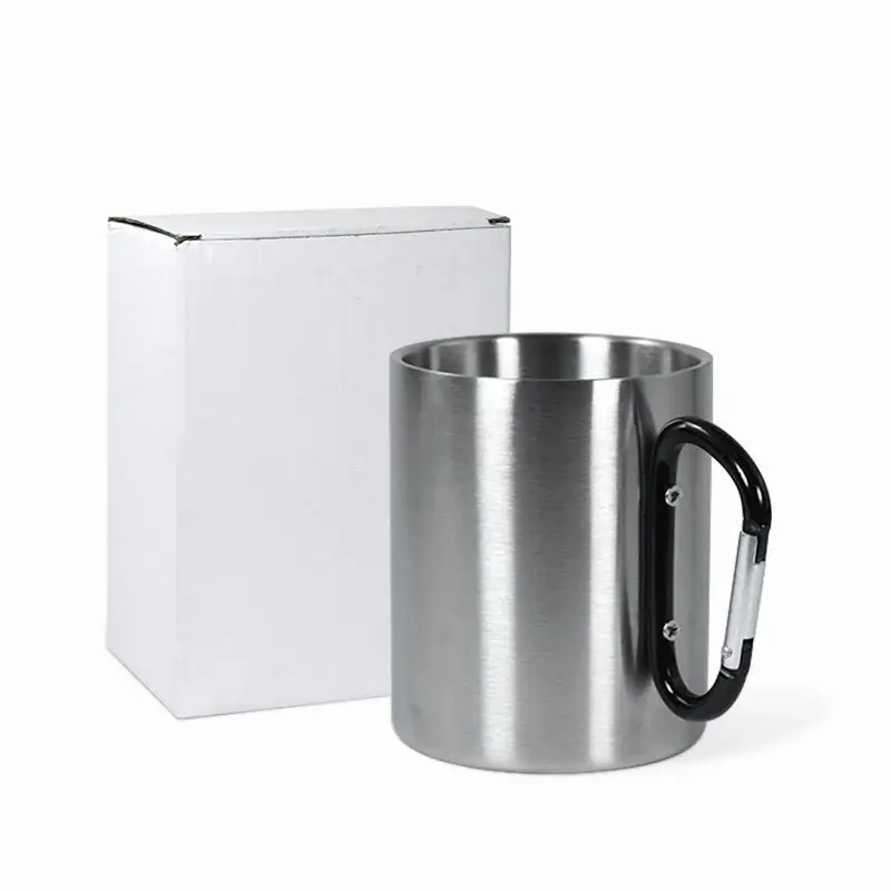 حار بيع مزدوج الجدار حلقة تسلق التخييم الطبخ كوب الفولاذ المقاوم للصدأ القهوة القدح مع مقبض 14