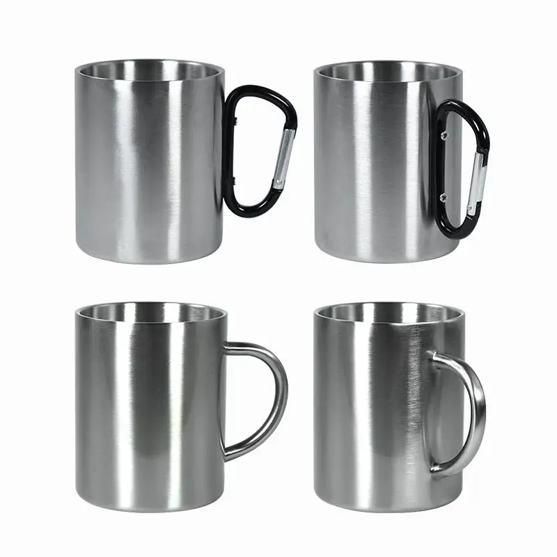 حار بيع مزدوج الجدار حلقة تسلق التخييم الطبخ كوب الفولاذ المقاوم للصدأ القهوة القدح مع مقبض 13