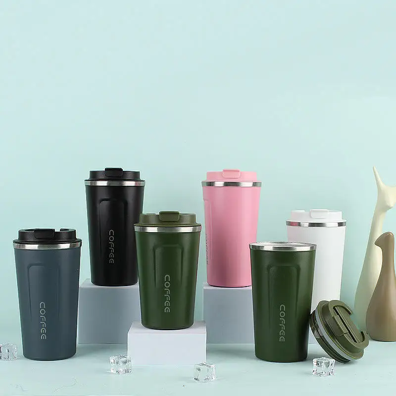 شعار مخصص 380/510 مل فنجان القهوة الفولاذ المقاوم للصدأ جدار مزدوج فراغ معزول 11