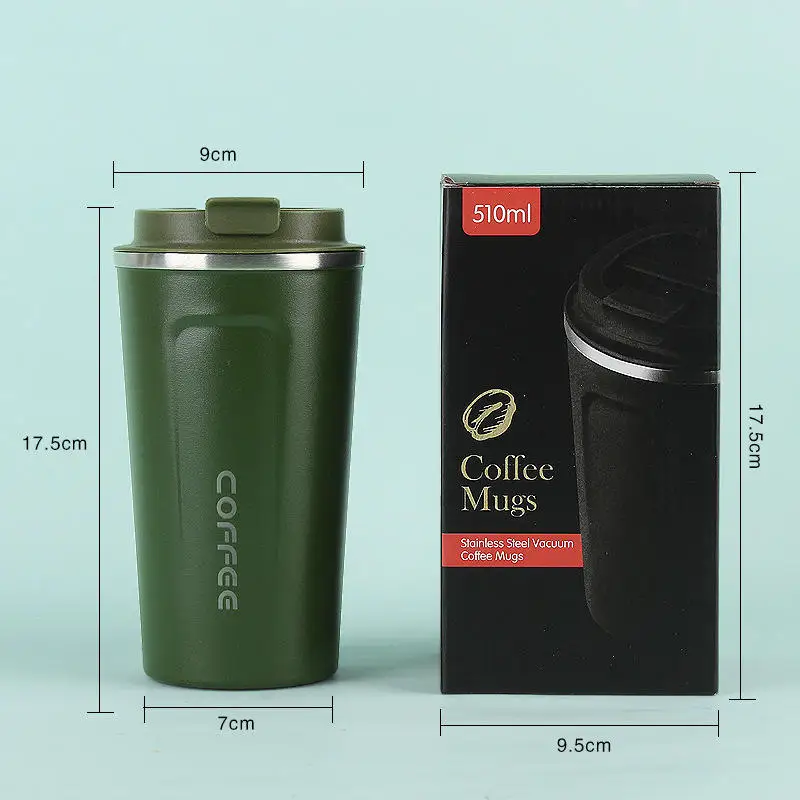 شعار مخصص 380/510 مل فنجان القهوة الفولاذ المقاوم للصدأ جدار مزدوج فراغ معزول 14