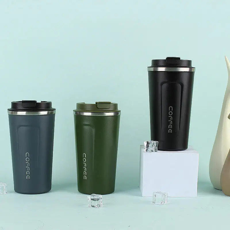 شعار مخصص 380/510 مل فنجان القهوة الفولاذ المقاوم للصدأ جدار مزدوج فراغ معزول 12