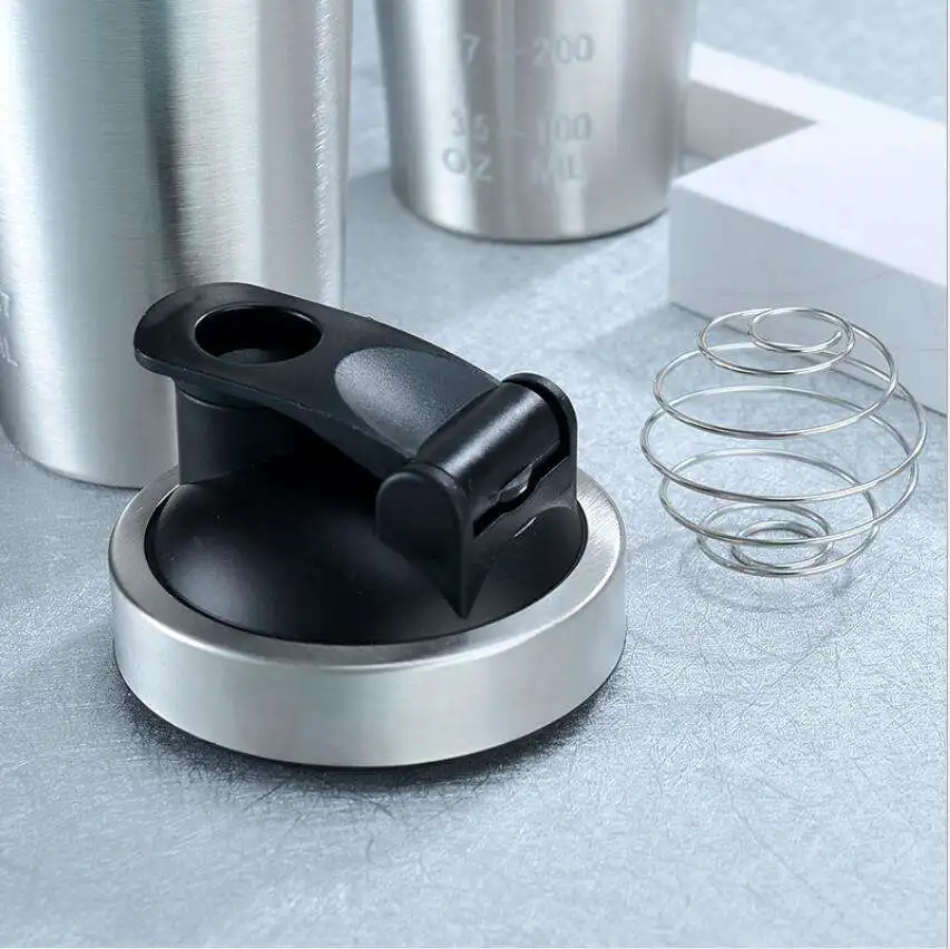 304 500 مل 750 مل زجاجة شيكر بروتين أحادية الجدار من الفولاذ المقاوم للصدأ مخصصة بمقياس 14