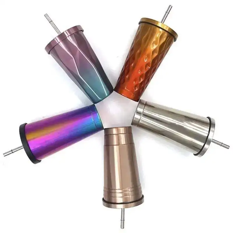 حار بيع 500 مل 750 مل البهلوانات مزدوجة الجدار الفولاذ المقاوم للصدأ بكميات كبيرة كوب معزول فراغ مع القش المعدني 12