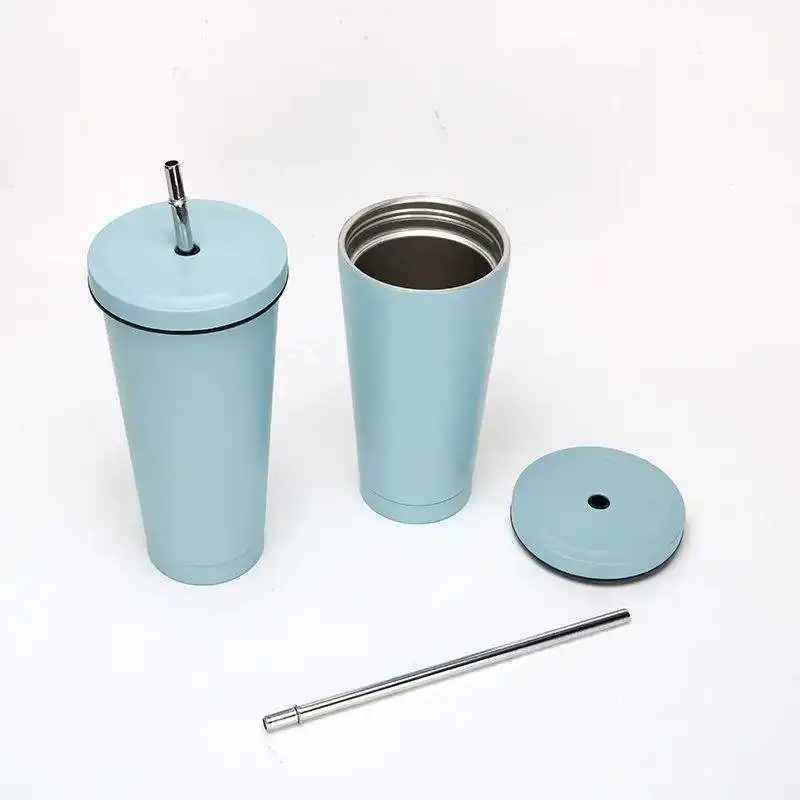 حار بيع 500 مل 750 مل البهلوانات مزدوجة الجدار الفولاذ المقاوم للصدأ بكميات كبيرة كوب معزول فراغ مع القش المعدني 13