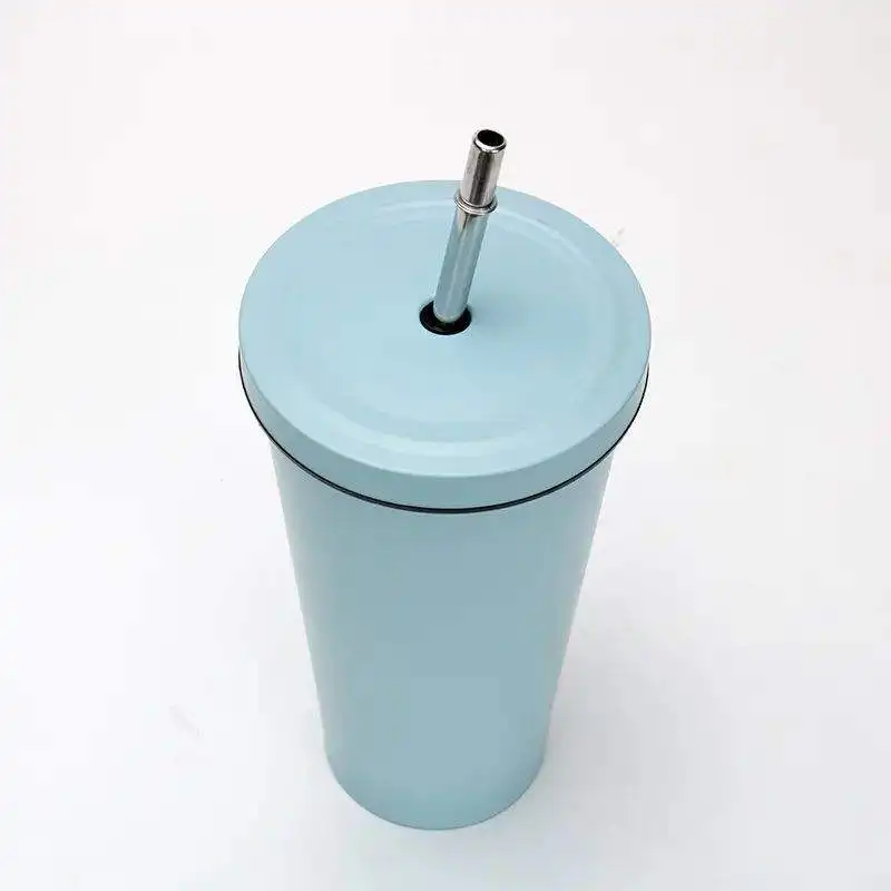 حار بيع 500 مل 750 مل البهلوانات مزدوجة الجدار الفولاذ المقاوم للصدأ بكميات كبيرة كوب معزول فراغ مع القش المعدني 14