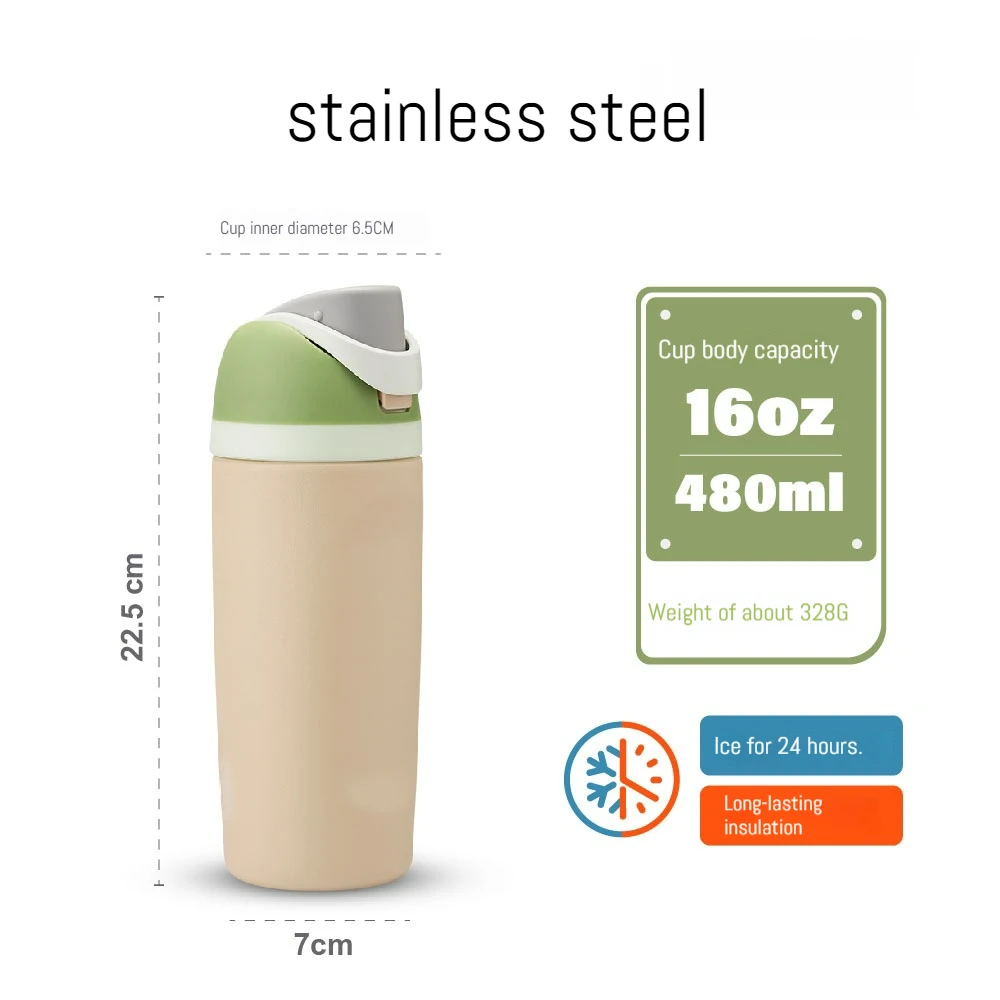 Wholesale Custom Logo Double-walled Owala Stainless Steel Water Bottle Sports Travel Flask With Straw Direct Drinking Camping 19