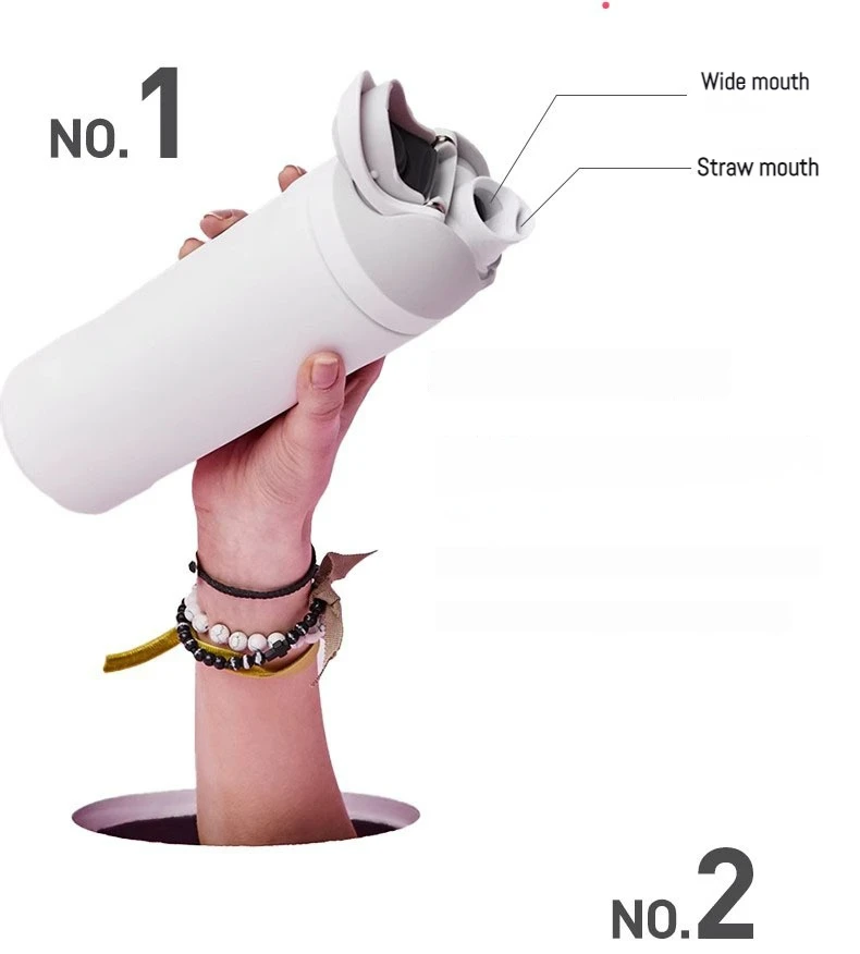 Wholesale Custom Logo Double-walled Owala Stainless Steel Water Bottle Sports Travel Flask With Straw Direct Drinking Camping 15