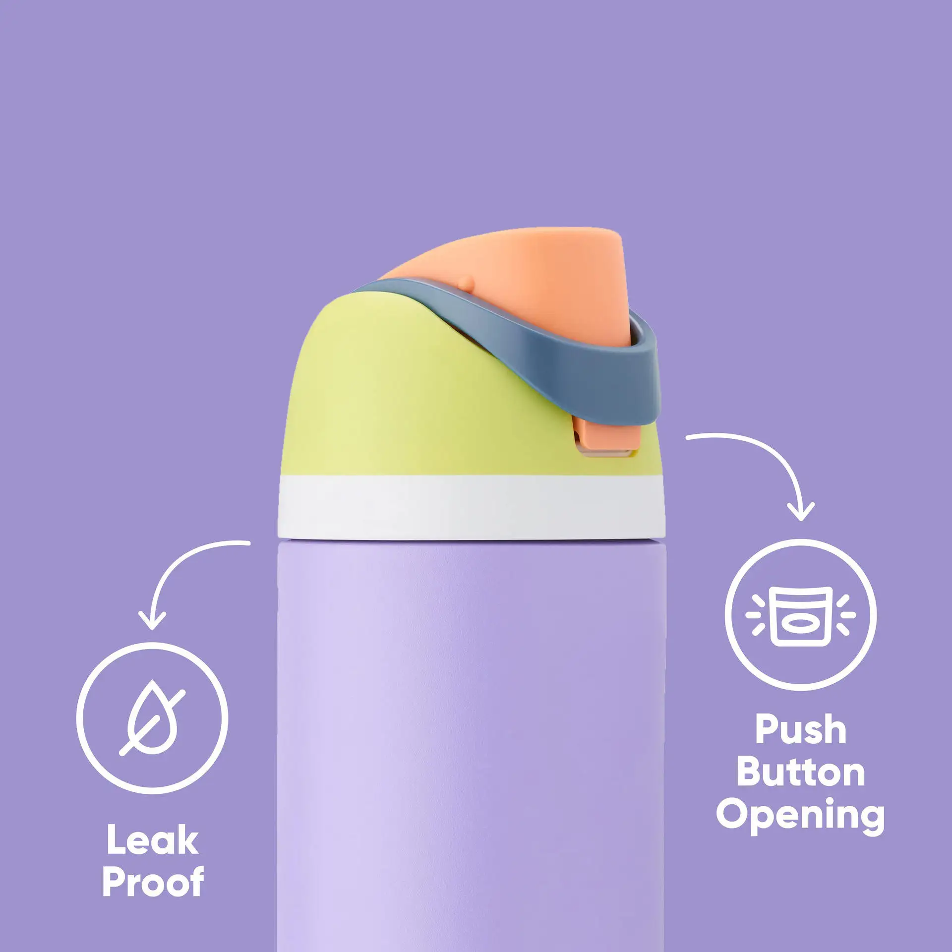 Wholesale Custom Logo Double-walled Owala Stainless Steel Water Bottle Sports Travel Flask With Straw Direct Drinking Camping 11