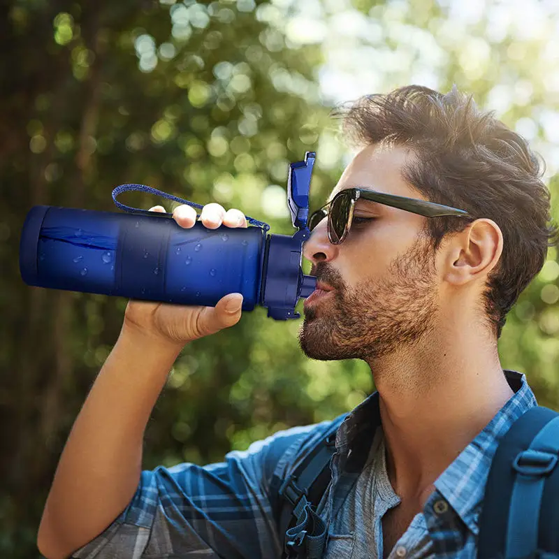 1l زجاجة مياه رياضية سعة كبيرة شرب زجاجة تريتان مانعة للتسرب درينكوير الإبداعية زجاجة ماء متجمد مع حبل Bpa الحرة 15