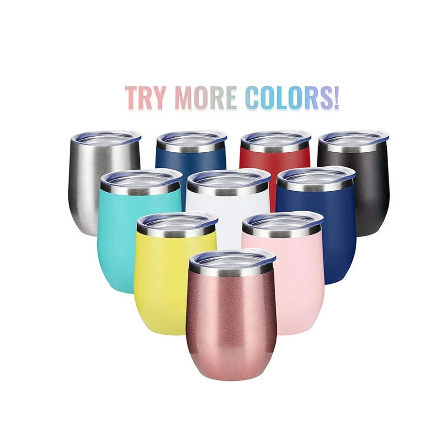 Рекламные подарки Термальный многоцветный стакан в форме яйца 12 унций оптом из нержавеющей стали 11