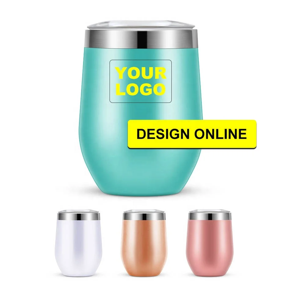 Рекламные подарки Термальный многоцветный стакан в форме яйца 12 унций оптом из нержавеющей стали 12