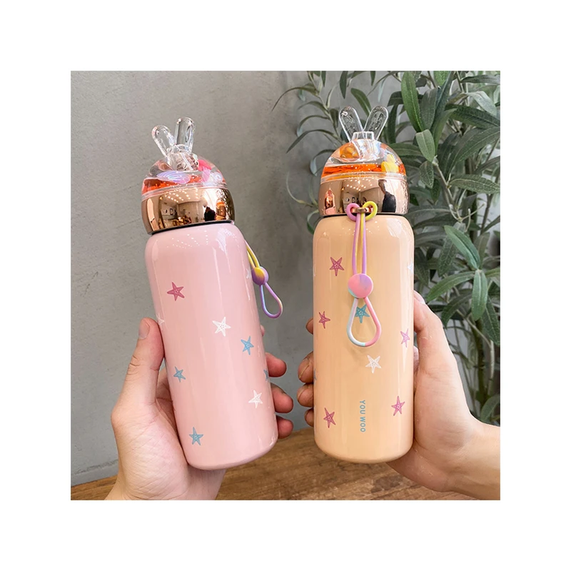 New Hot Sales Stainless Drinking Water Bottle With Silicone Sleeve Large Capacity Portable Sippy Coffee Cups With Lid And Straw 12