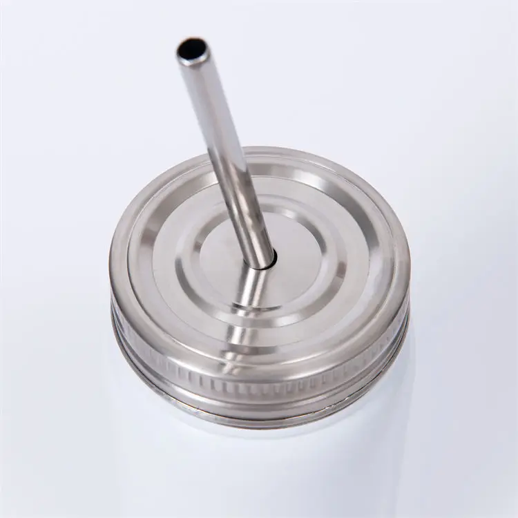 China seleção atacado 500ml de aço inoxidável branco glitter shimmer copo de vinho em branco com tampa de palha e alça 13