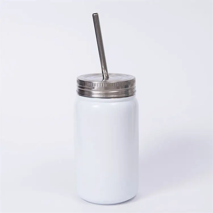 China seleção atacado 500ml de aço inoxidável branco glitter shimmer copo de vinho em branco com tampa de palha e alça 10