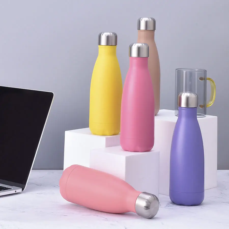 Beauchy, gran oferta, botella de agua mate para exteriores de acero inoxidable 304 con boca pequeña para gimnasio, taza deportiva, botellas de agua con pintura de goma 10