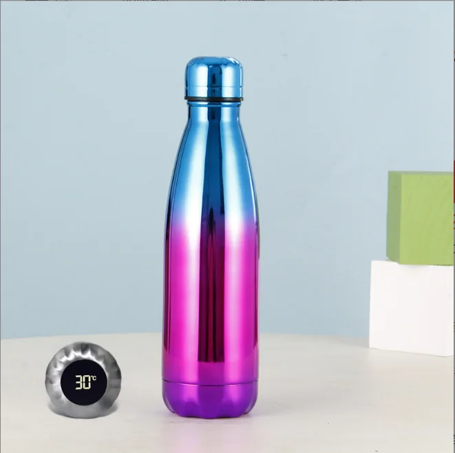 Nova garrafa térmica inteligente display de temperatura garrafa térmica 304 aço inoxidável cor progressiva esportes presente chaleira copo água 11