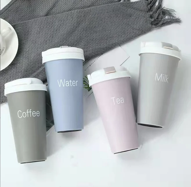 Hot Sale Price Creative Outdoor Casual Casual Car Frosted 304 Stainless Steel European-style Straw Coffee Mug With Flip Button 11