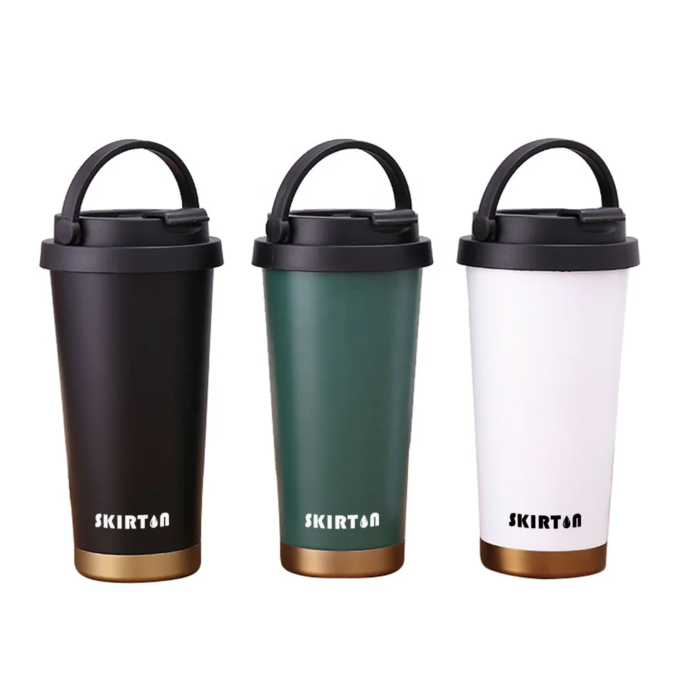 500 ملليلتر الفولاذ المقاوم للصدأ فراغ معزول فراغ كوب مزدوج الجدران السفر فراغ القهوة القدح زجاجة ماء مع مخصص 9