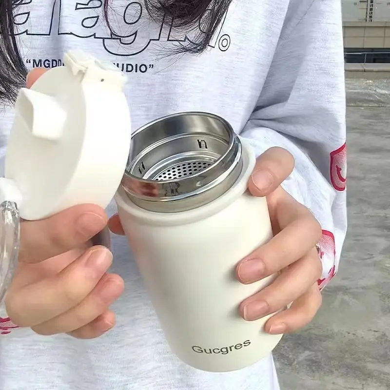 Selection Ineedu Smiling Face Heat Preservation Cup Student Portable Water Cup Stainless Steel China Water Bottles Adults Modern 16