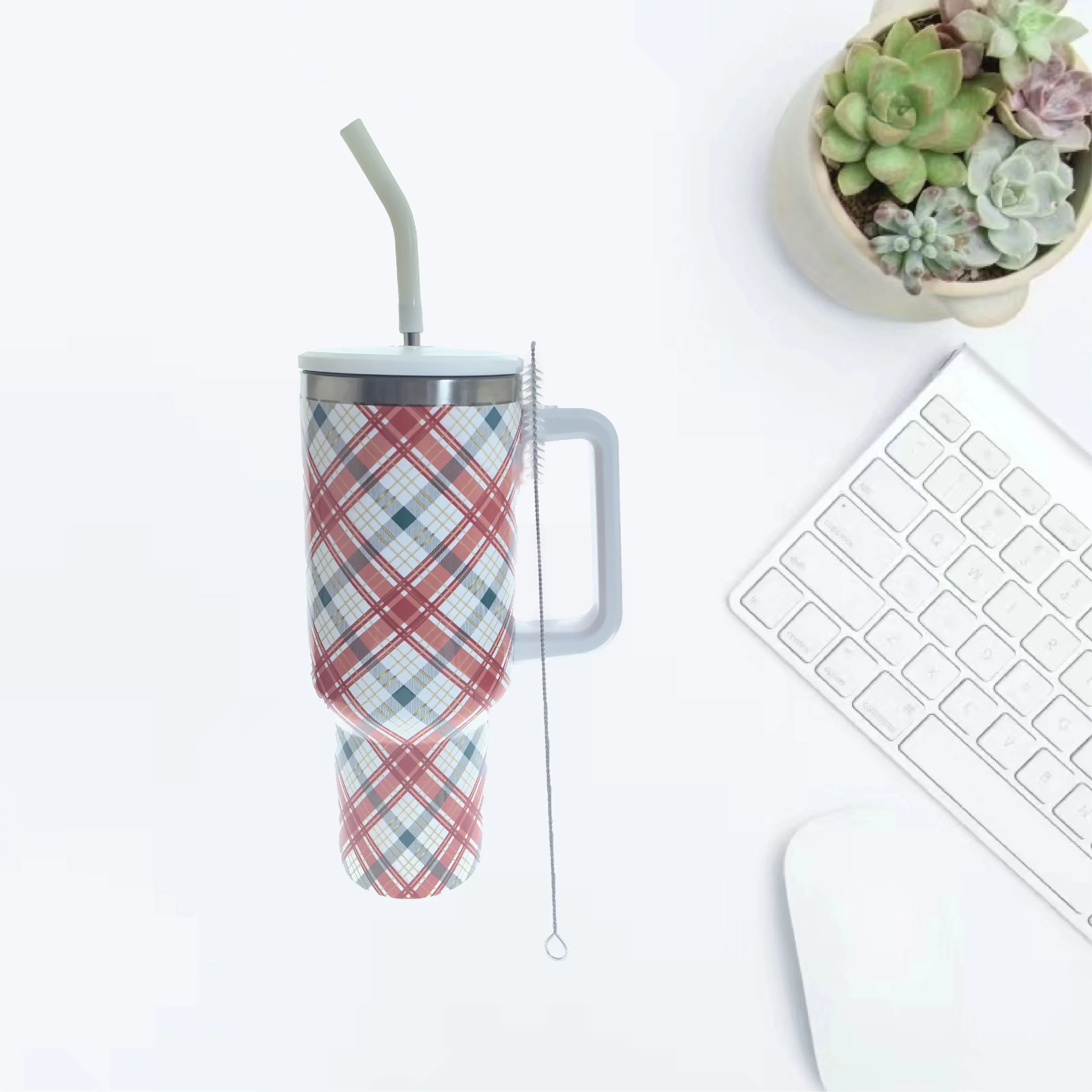 الجملة 40oz كأس Stane Travellery معزول الفولاذ المقاوم للصدأ 40oz بهلوان مع مقبض وقش 12