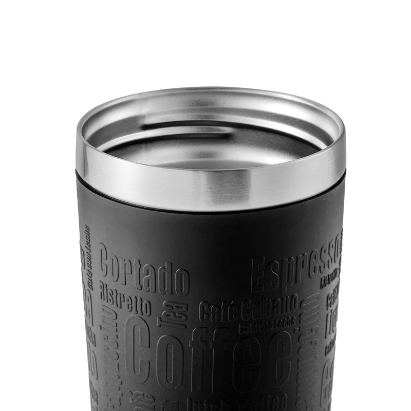 Taza de café de succión de viaje de acero inoxidable 304 de doble pared con logotipo personalizado creativo con tapa, taza de succión mágica que no cae 17