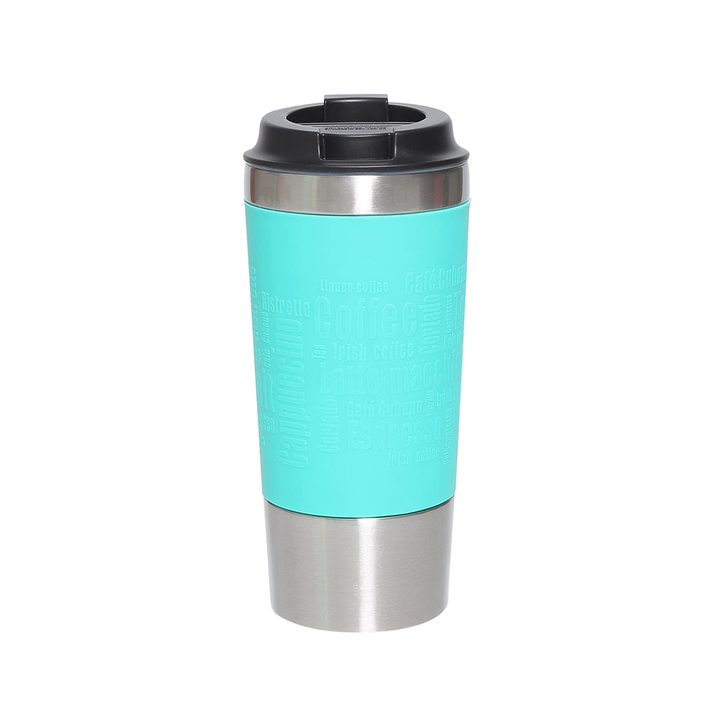 Taza de café de succión de viaje de acero inoxidable 304 de doble pared con logotipo personalizado creativo con tapa, taza de succión mágica que no cae 10