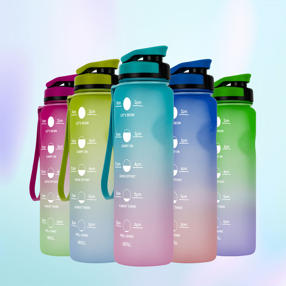 الصين حدد منطقة مذهلة صديقة للبيئة مخصصة رائجة البيع 750 مللي زجاجة مياه رياضية خالية من مادة Bpa للشرب في صالة الألعاب الرياضية من البلاستيك مع القش 13