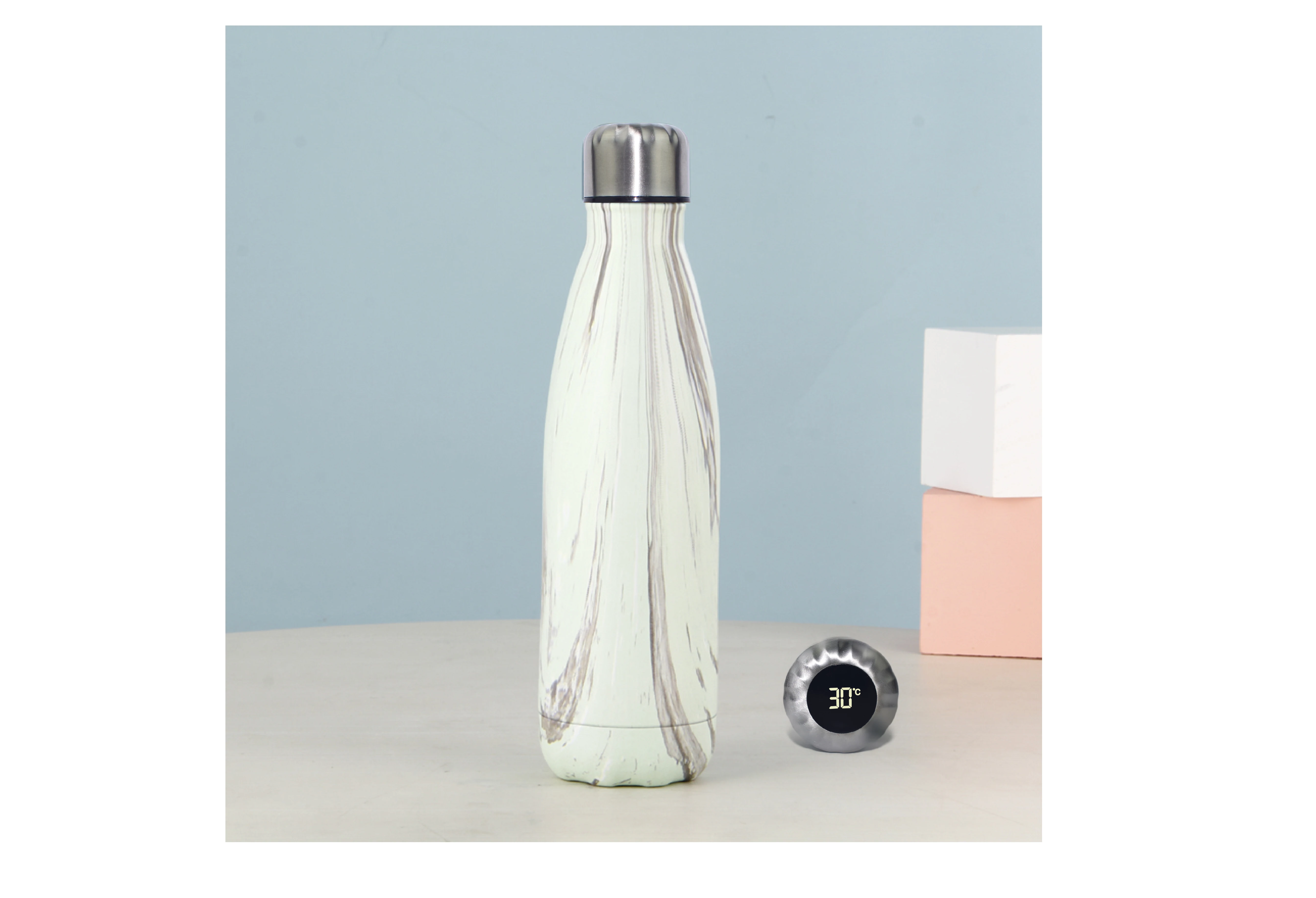 China Wholesale Price Custom Logo Double Wall Insulated Stainless Steel Smart Water Bottle For Children With Led Temperature 16