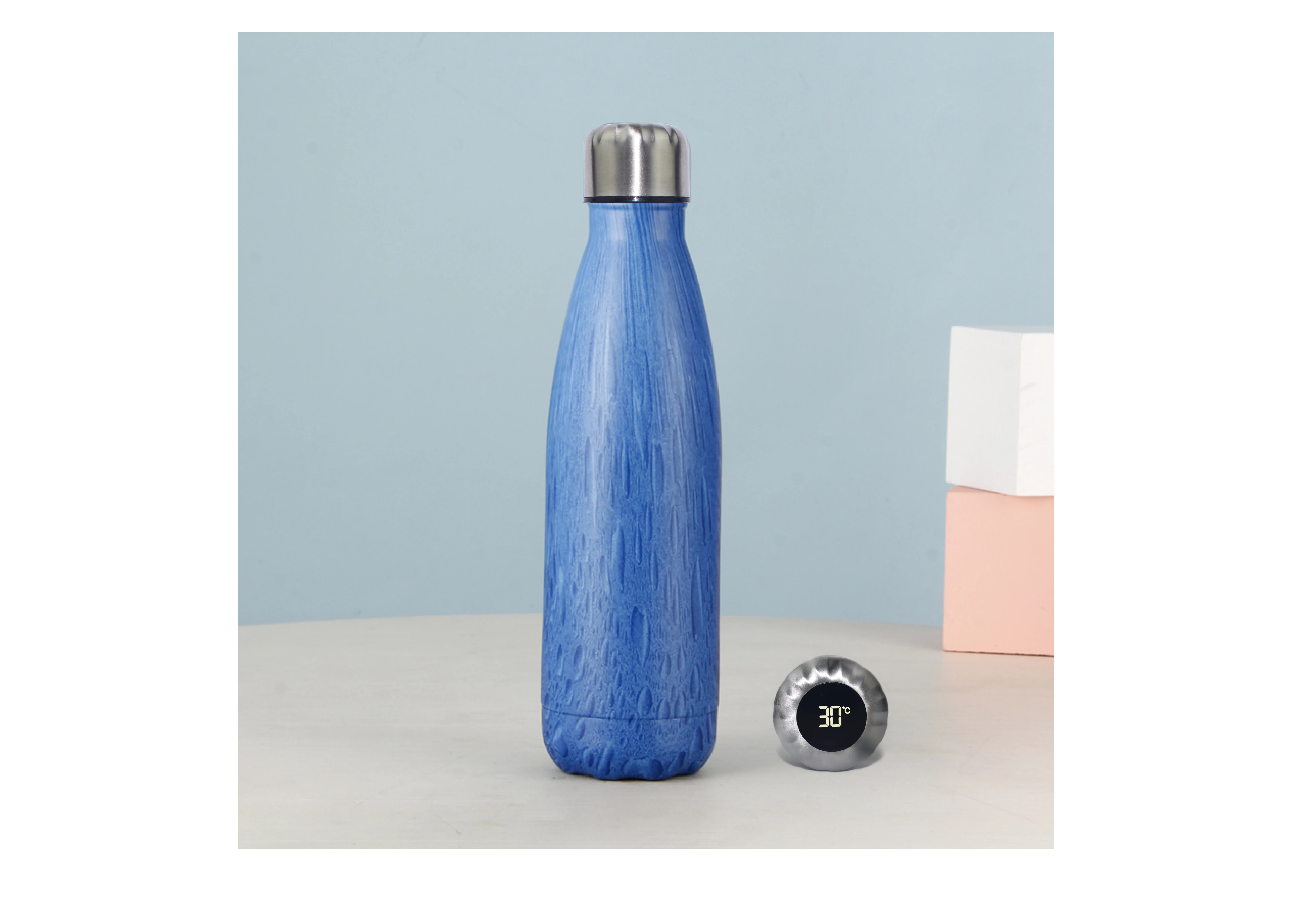 China Wholesale Price Custom Logo Double Wall Insulated Stainless Steel Smart Water Bottle For Children With Led Temperature 17