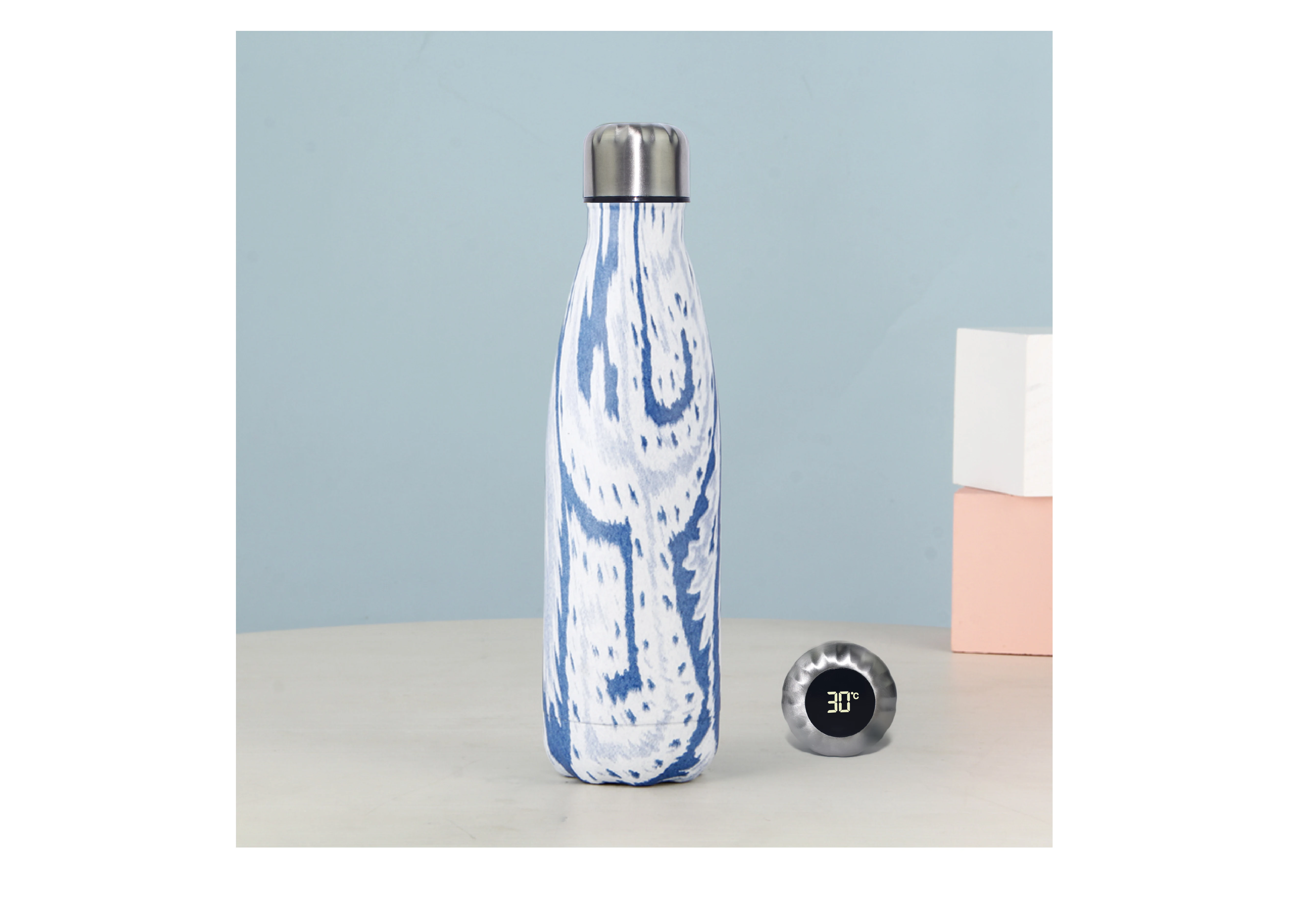 China Wholesale Price Custom Logo Double Wall Insulated Stainless Steel Smart Water Bottle For Children With Led Temperature 14