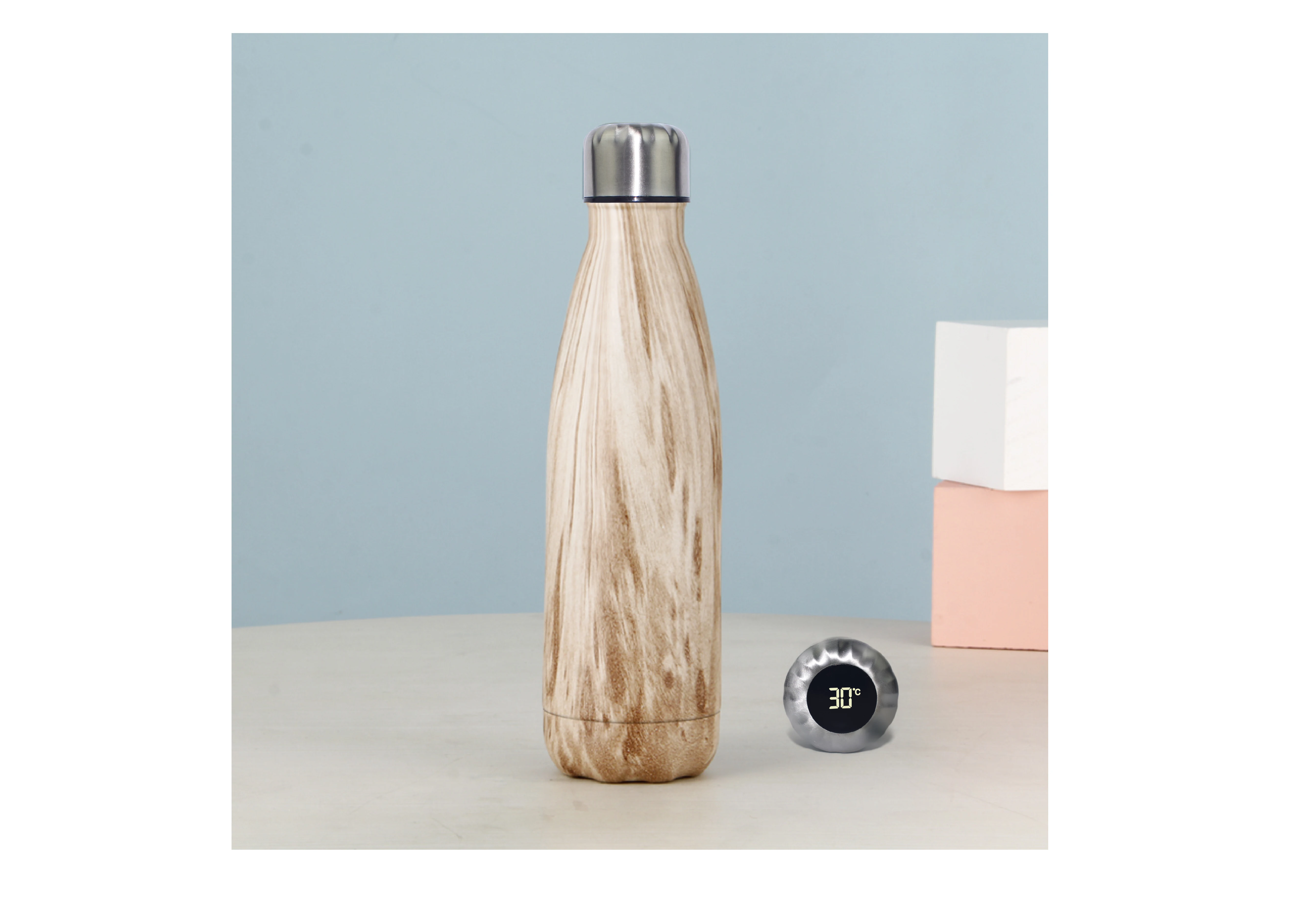 China Wholesale Price Custom Logo Double Wall Insulated Stainless Steel Smart Water Bottle For Children With Led Temperature 15