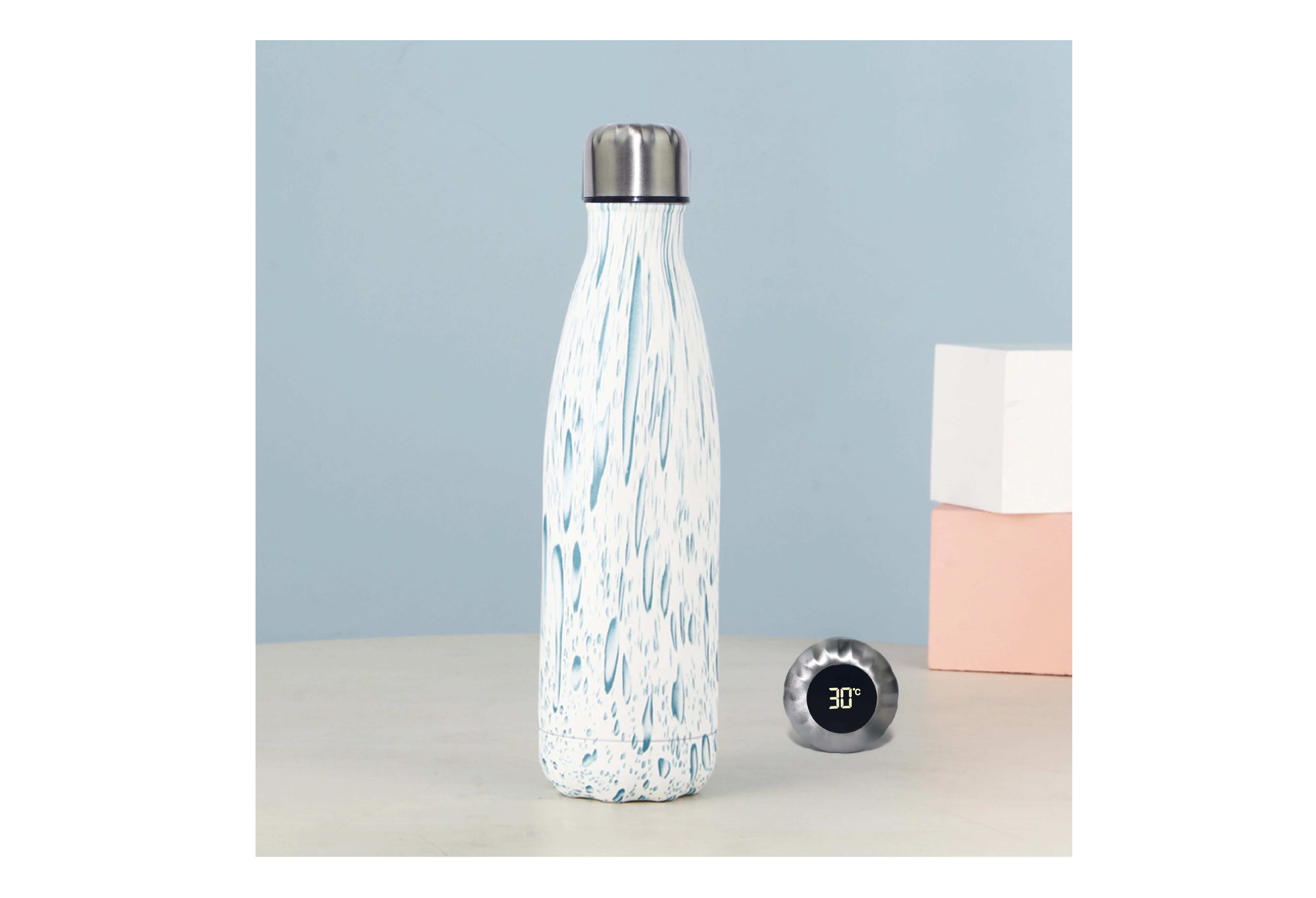 China Wholesale Price Custom Logo Double Wall Insulated Stainless Steel Smart Water Bottle For Children With Led Temperature 12