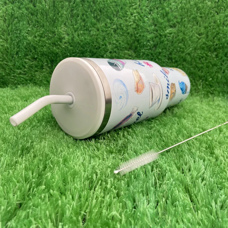 أكواب بهلوانية بتصميم جديد من سلسلة الريش 304 من الفولاذ المقاوم للصدأ مع غطاء 15