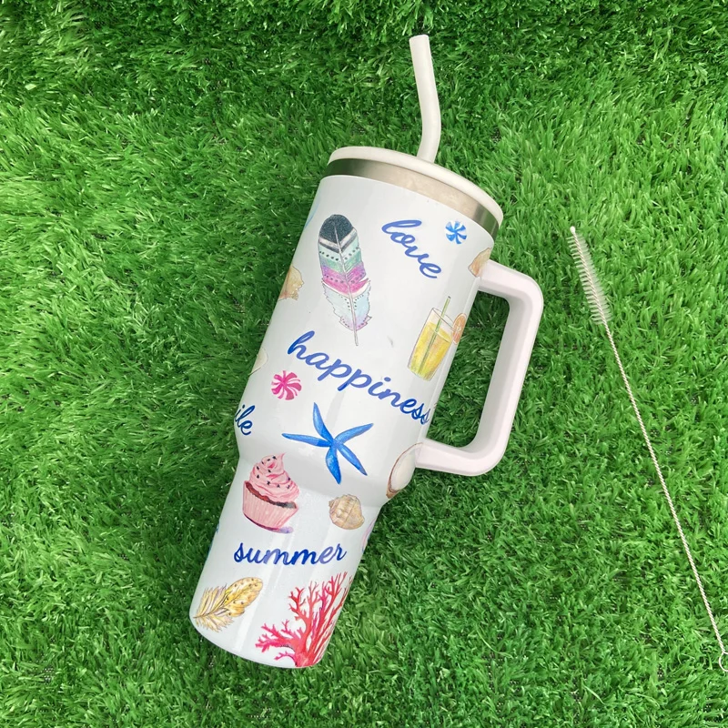 أكواب بهلوانية بتصميم جديد من سلسلة الريش 304 من الفولاذ المقاوم للصدأ مع غطاء 11