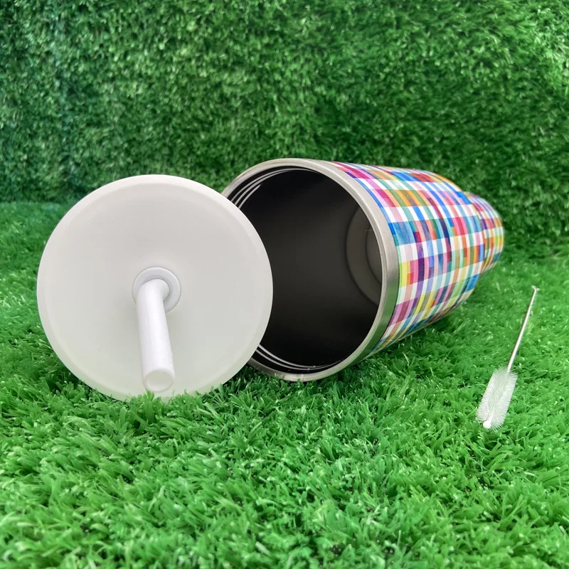 حار بيع الماس نمط سلسلة 40oz الفولاذ المقاوم للصدأ العزل الحراري بهلوان التسامي مع مقبض 15