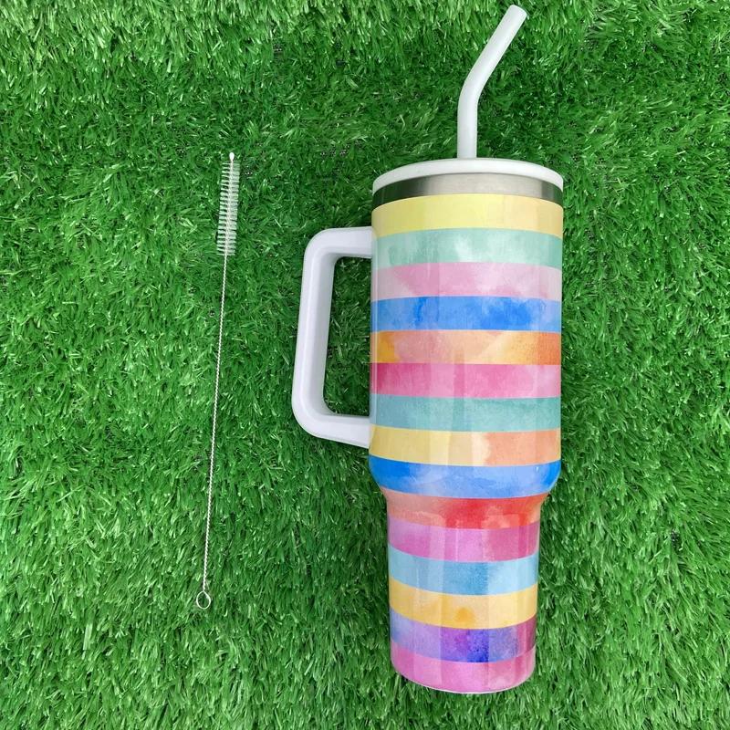 وصول جديد سلسلة الماس نمط شخصية معزول الفولاذ المقاوم للصدأ 40oz بهلوان التسامي مع مقبض 13