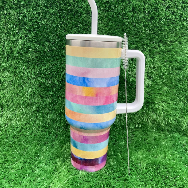 وصول جديد سلسلة الماس نمط شخصية معزول الفولاذ المقاوم للصدأ 40oz بهلوان التسامي مع مقبض 11