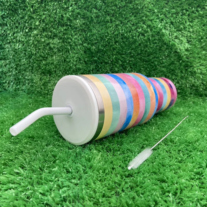 وصول جديد سلسلة الماس نمط شخصية معزول الفولاذ المقاوم للصدأ 40oz بهلوان التسامي مع مقبض 14