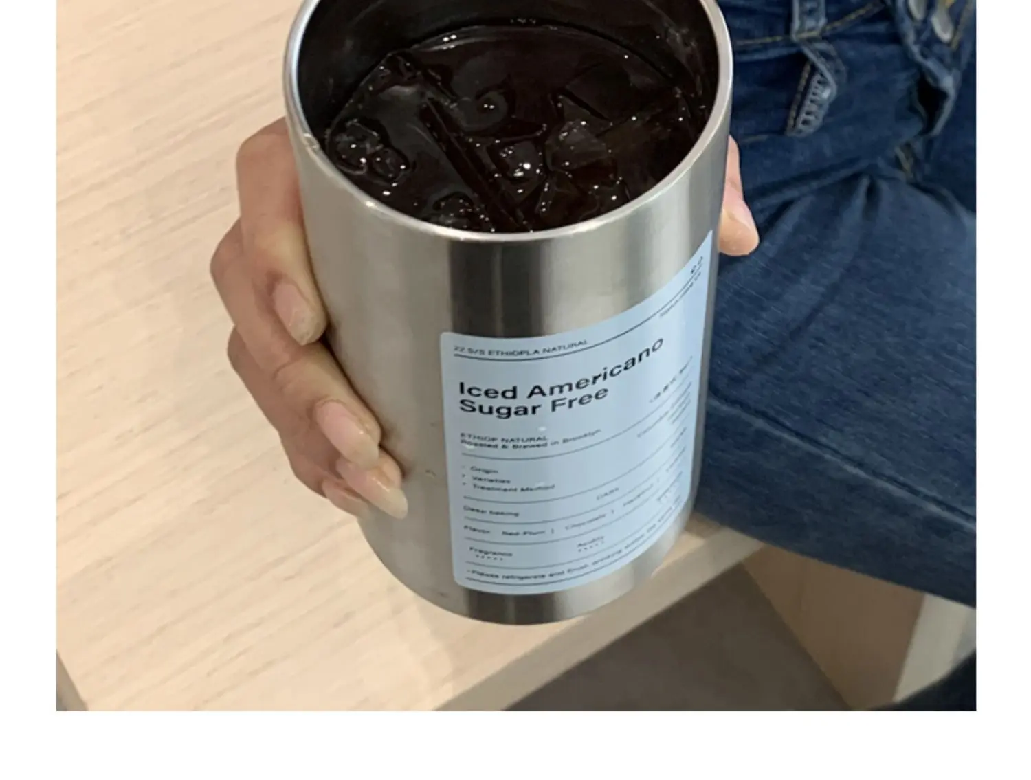 الجملة سعة كبيرة مزدوجة الجدار الفولاذ المقاوم للصدأ كأس المحمولة الفولاذ المقاوم للصدأ فنجان القهوة 14