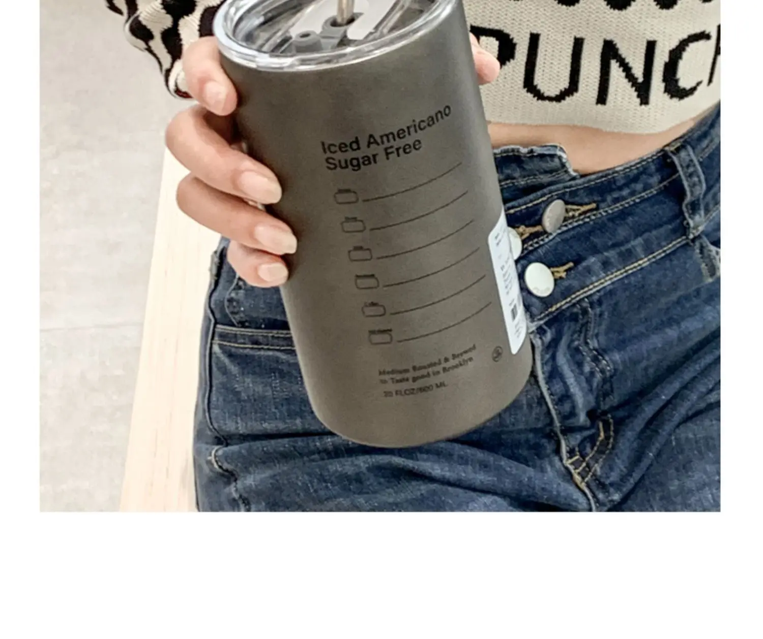 الجملة سعة كبيرة مزدوجة الجدار الفولاذ المقاوم للصدأ كأس المحمولة الفولاذ المقاوم للصدأ فنجان القهوة 16