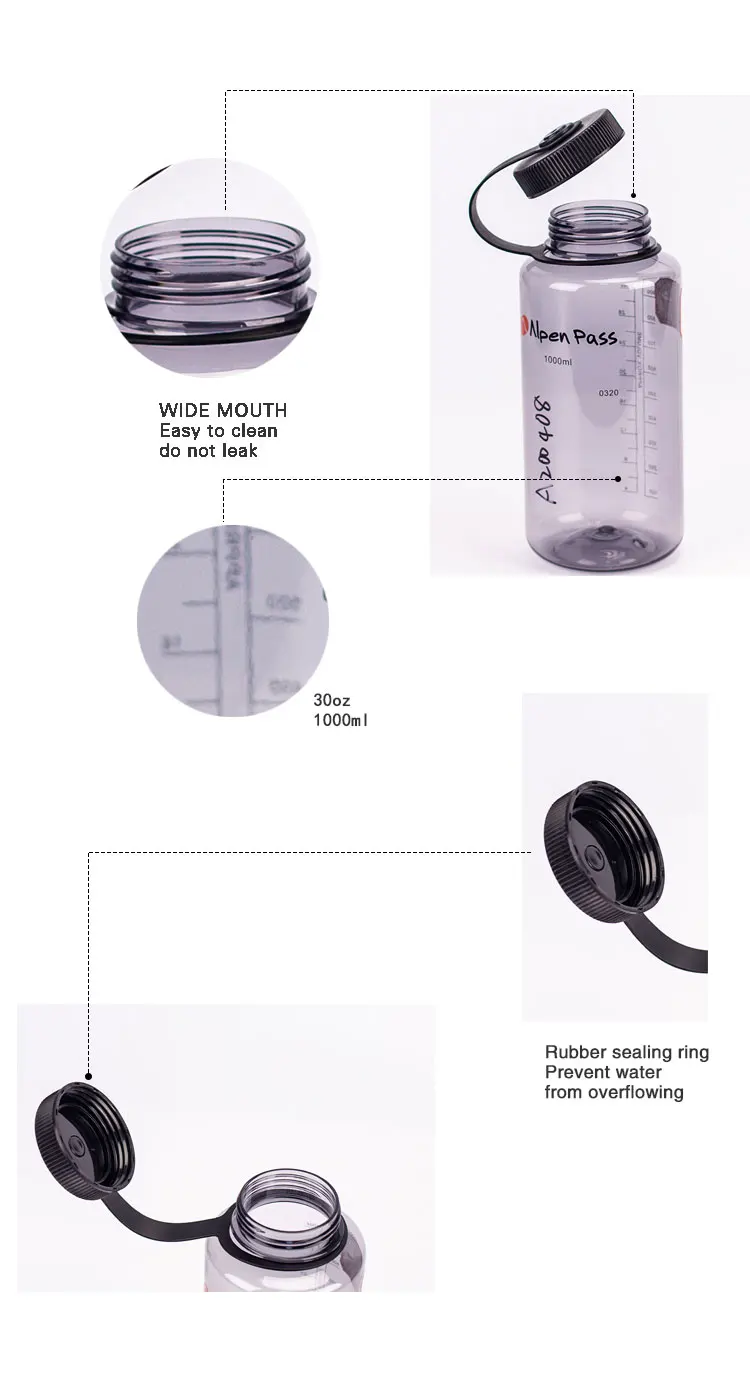 الجملة التخصيص زجاجة ماء بلاستيكية 32 أوقية زجاجة مياه الشرب الرياضية مع مقبض 12