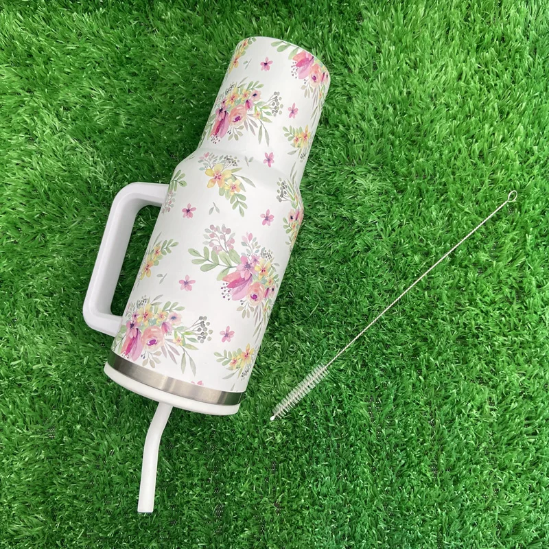 حار بيع التخصيص التسامي الفولاذ المقاوم للصدأ زهرة سلسلة 40oz بهلوان مع مقبض 13