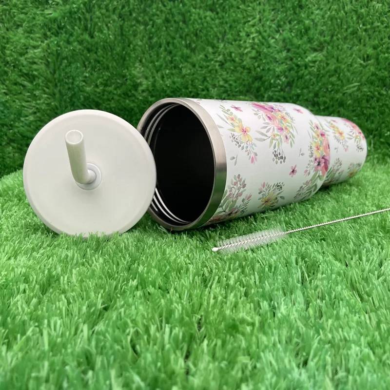 حار بيع التخصيص التسامي الفولاذ المقاوم للصدأ زهرة سلسلة 40oz بهلوان مع مقبض 15