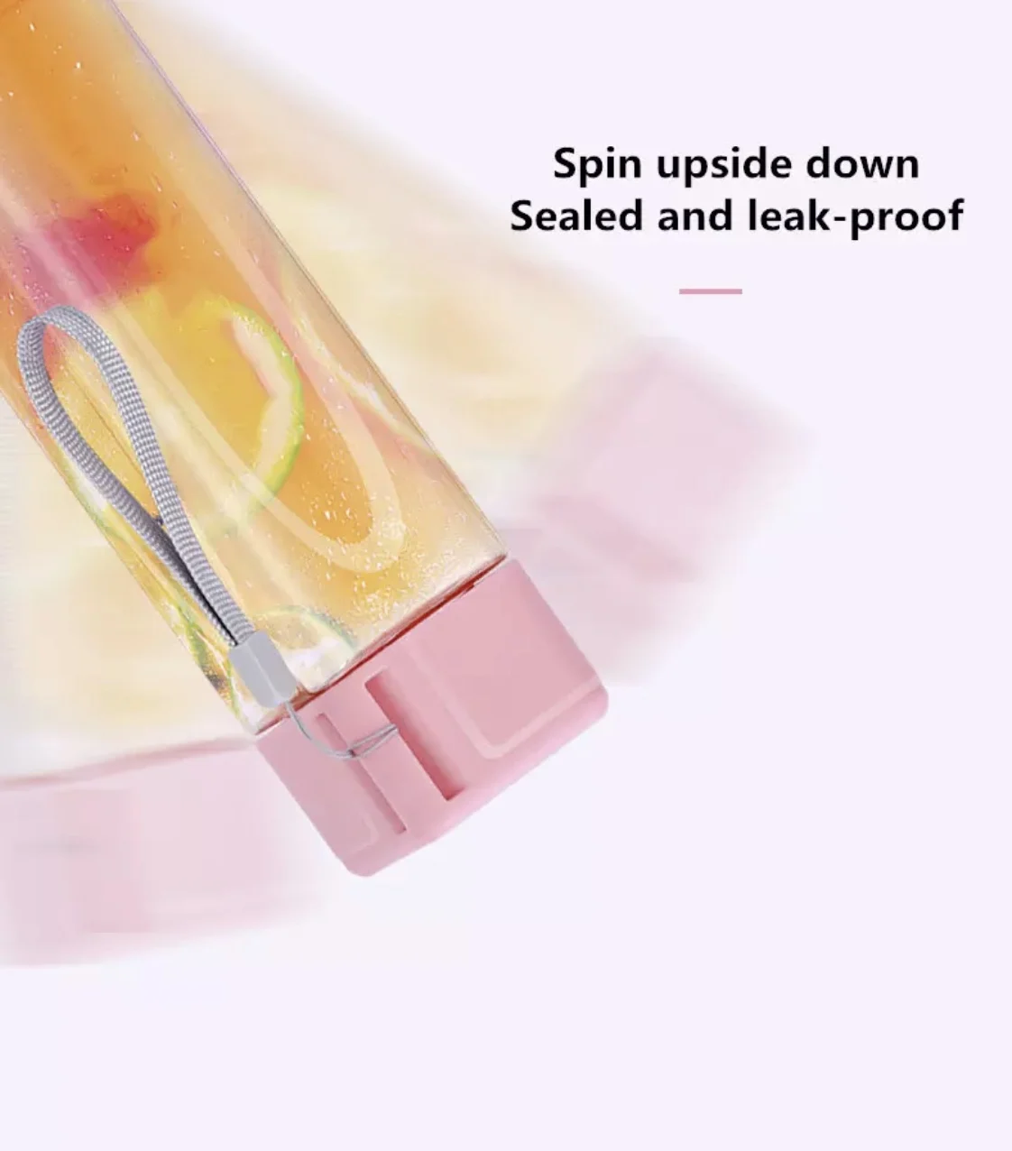 نوعية جيدة زجاجة ماء بلاستيكية واضحة شعار مخصص مربع مانعة للتسرب الرياضة في الهواء الطلق زجاجة ماء كلاسيكية 13