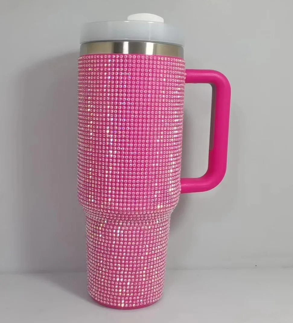 تخصيص لطيف 40oz 30oz شعبية مزدوجة الجدار الفولاذ المقاوم للصدأ معزول بهلوان مع القش وغطاء المقبض 13