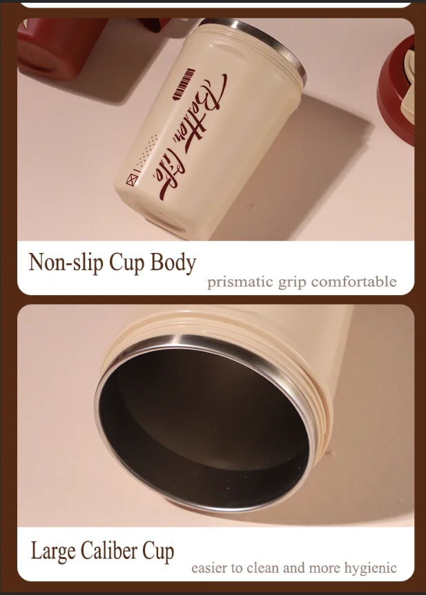 الجملة الجديدة تصميم فريد من نوعه الفولاذ المقاوم للصدأ جدار مزدوج فراغ القهوة بهلوان مع غطاء والقش 9