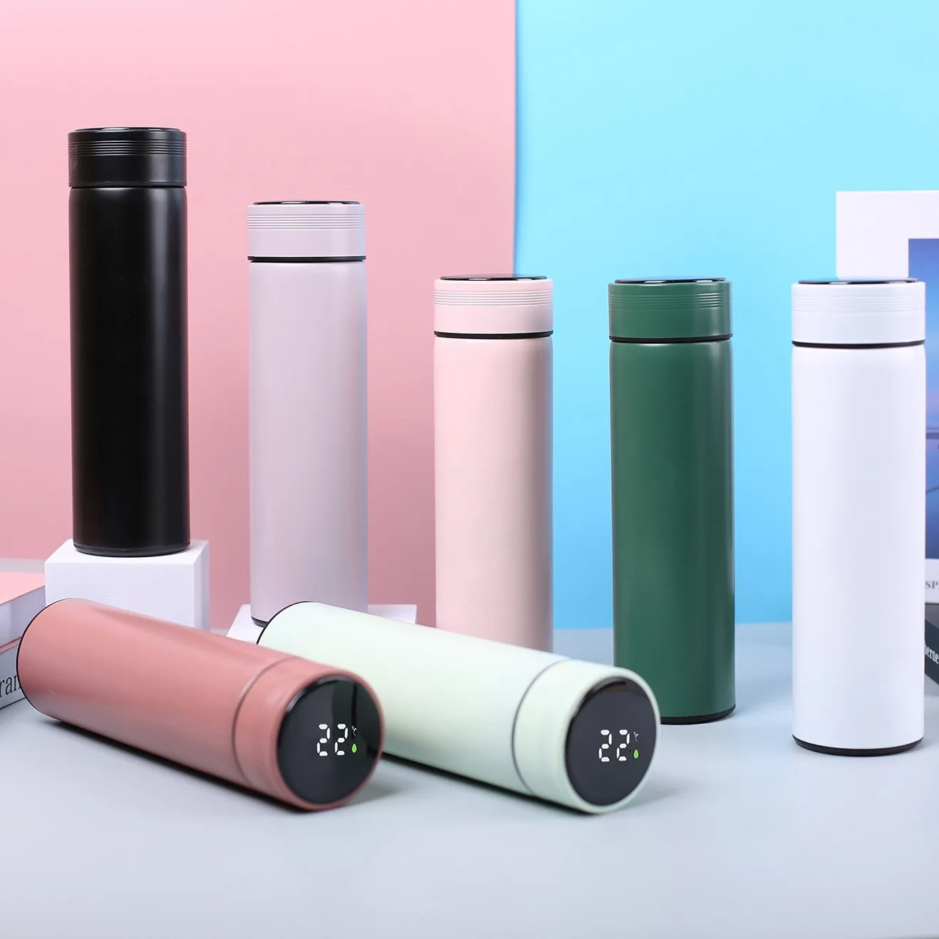 2023 New Design Double Wall Stainless Steel Vacuum Insulated Thermos Tumbler With Led Temperature Display 12