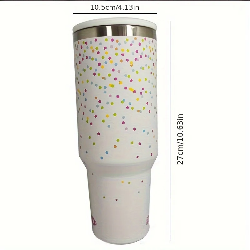 2024 أكواب جميلة 40 أونصة مزدوجة الجدار مصنوعة من الفولاذ المقاوم للصدأ معزولة بالتسامي مع القش والمقبض 9