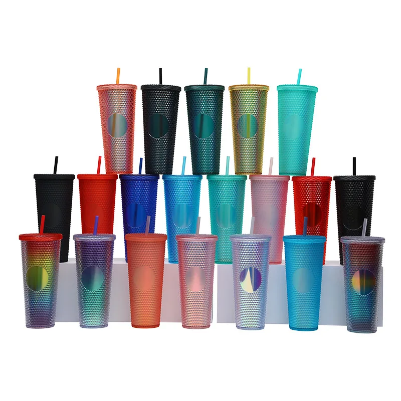 2023 Technology China New Design Wholesale Colorful 20 Oz Double Wall Clear Plastic Tumbler With Lid And Straw In Box 13