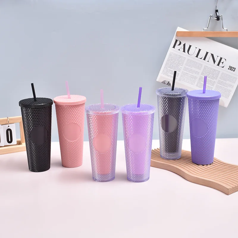 2023 Technology China New Design Wholesale Colorful 20 Oz Double Wall Clear Plastic Tumbler With Lid And Straw In Box 8